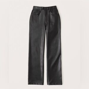 Abercrombie & Fitch The 90’s Straight Ultra High Rise Faux Leather Pants 30W 10L